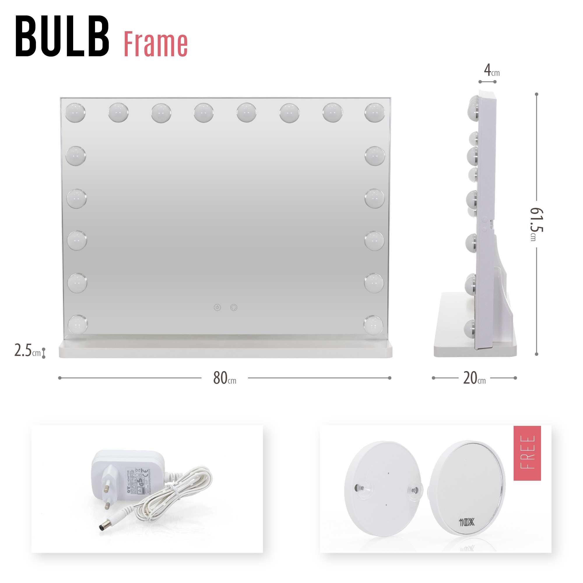 Espelho de Maquilhagem com 18 Lâmpadas de Luz LED