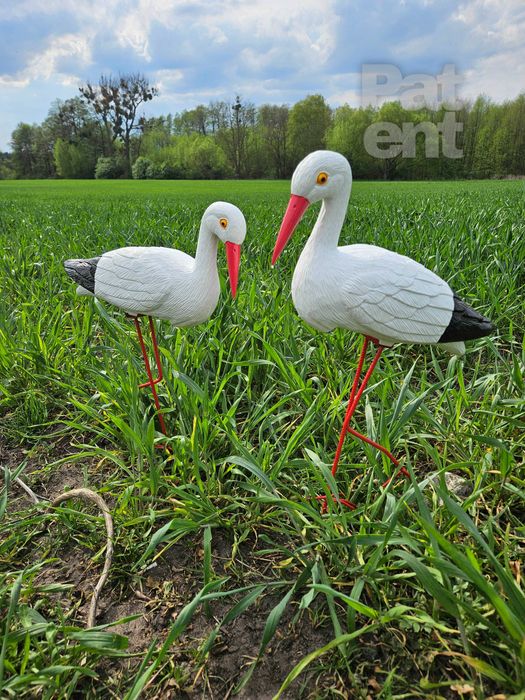Figurki bocian bociek do ogrodu dekoracja działka ozdoba 2 szt.