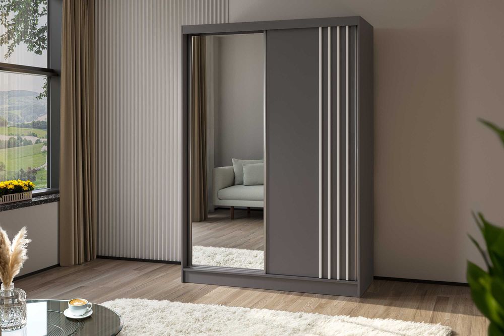 Szafa150 cm  z lustrem i lamelami w różnych kolorach . Szybka wysyłka