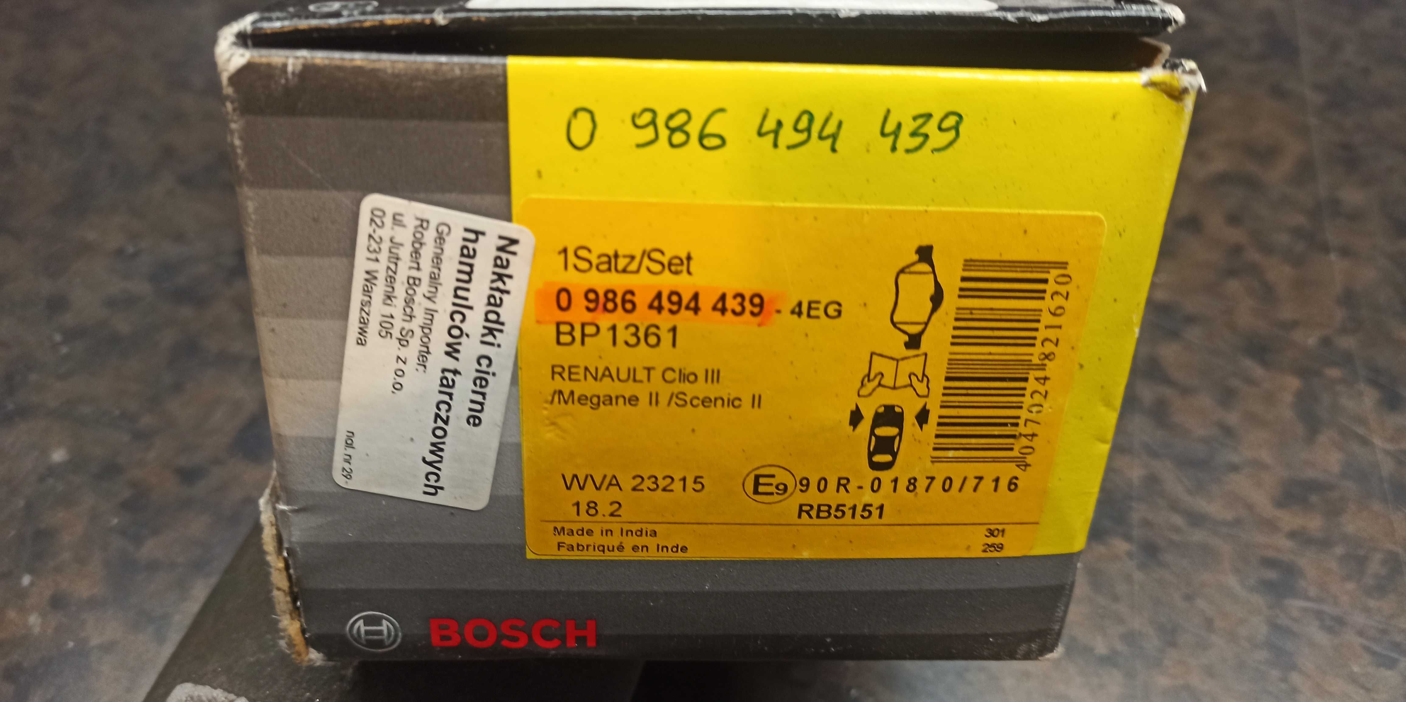 Klocki Hamulcowe przód Renault MEGANE II / SCENIC II / CLIO III --NOWE
