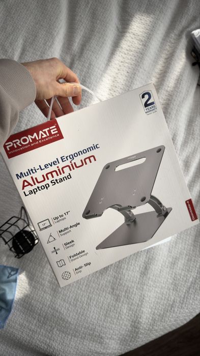 Підставка для ноутбука Promate DeskMate-4 space gray laptop stand