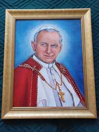 Obraz ręcznie malowany na płótnie św. Jan Paweł II