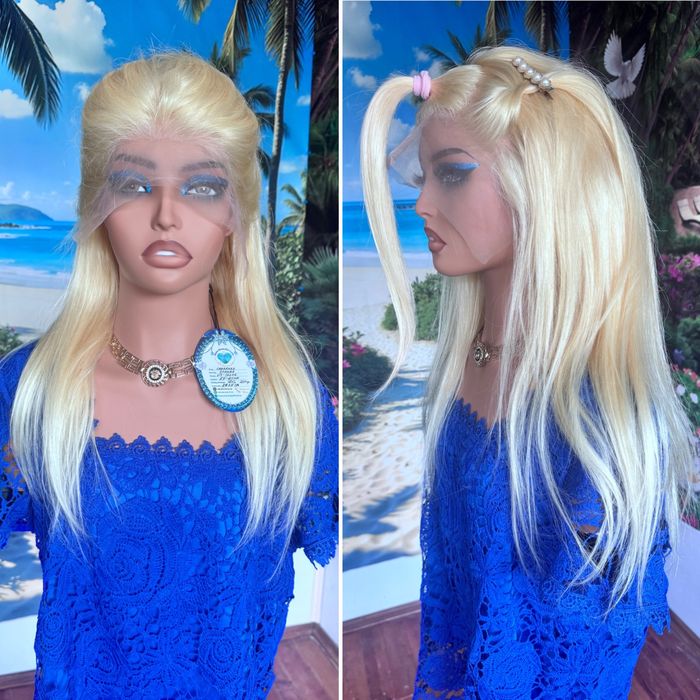 Натуральный парик система имитация кожи славянка блонд волосы