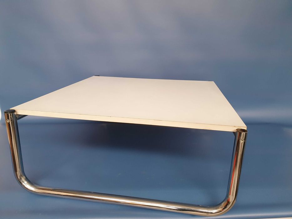 bauhaus stół chromowany 76x70x29 vintage retro kawowy