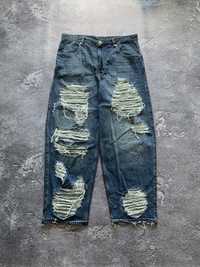 Extremely baggy distressed jeans sk8 y2k opium