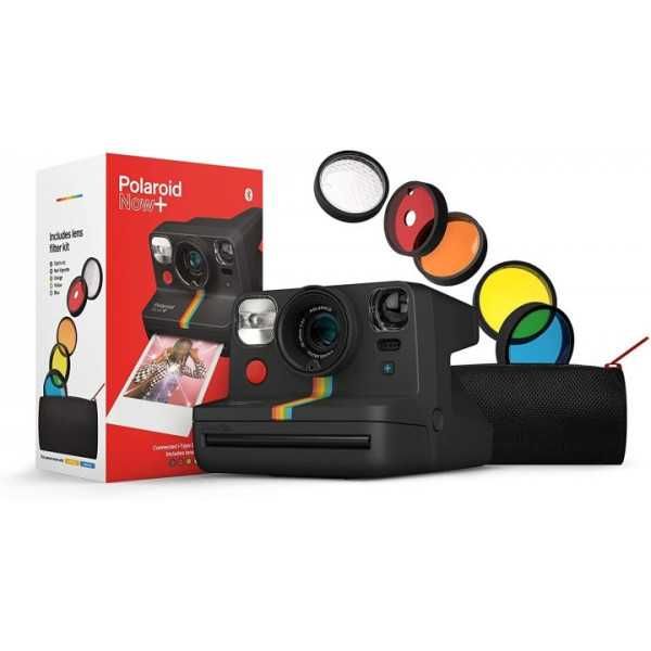 Набір камера Polaroid Now+ Black + сумка-чохол з додатковими фільтрами