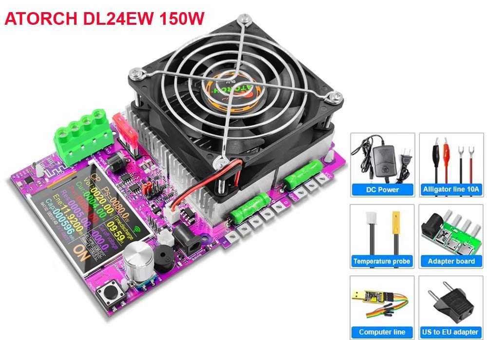 Електронне навантаження Atorch DL24MP DK, FX, DL24EW 150W-600W