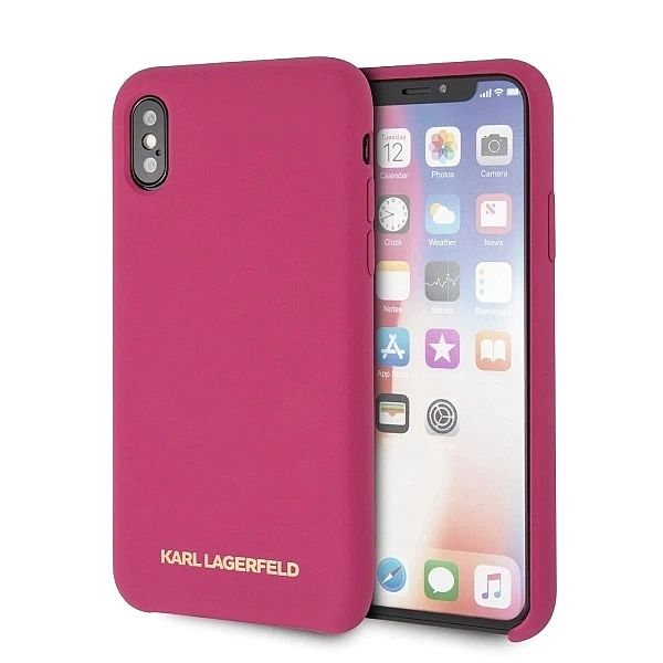 Etui Karl Lagerfeld Silicone na iPhone X/Xs hardcase - fuksja