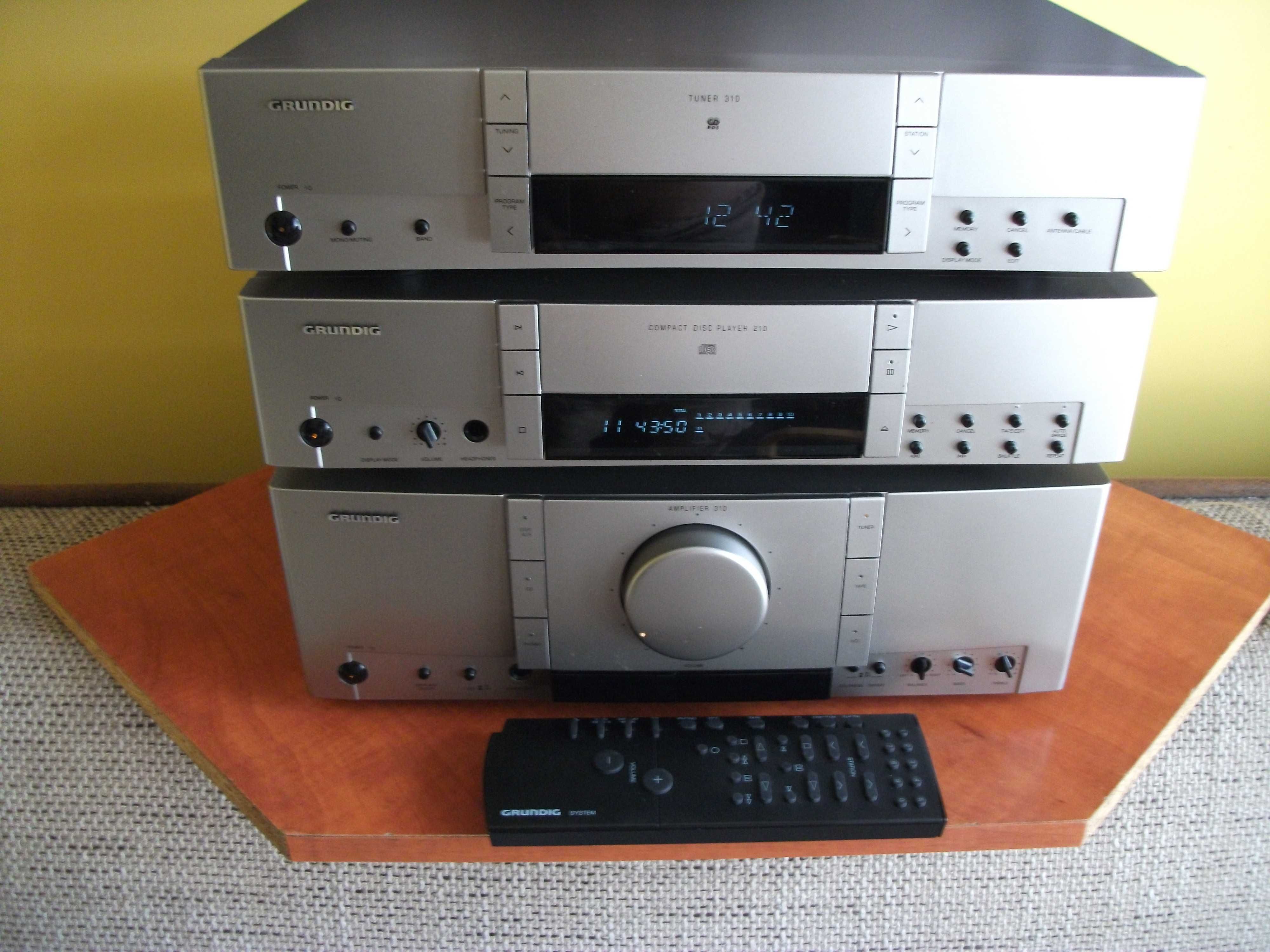 wieża grundig amplifer 310 cd compact 210 tuner 310 rds silver live