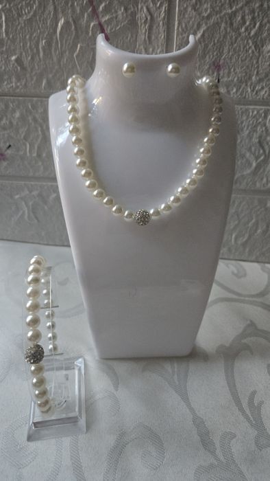 Ślubny Komplet Biżuterii Perły