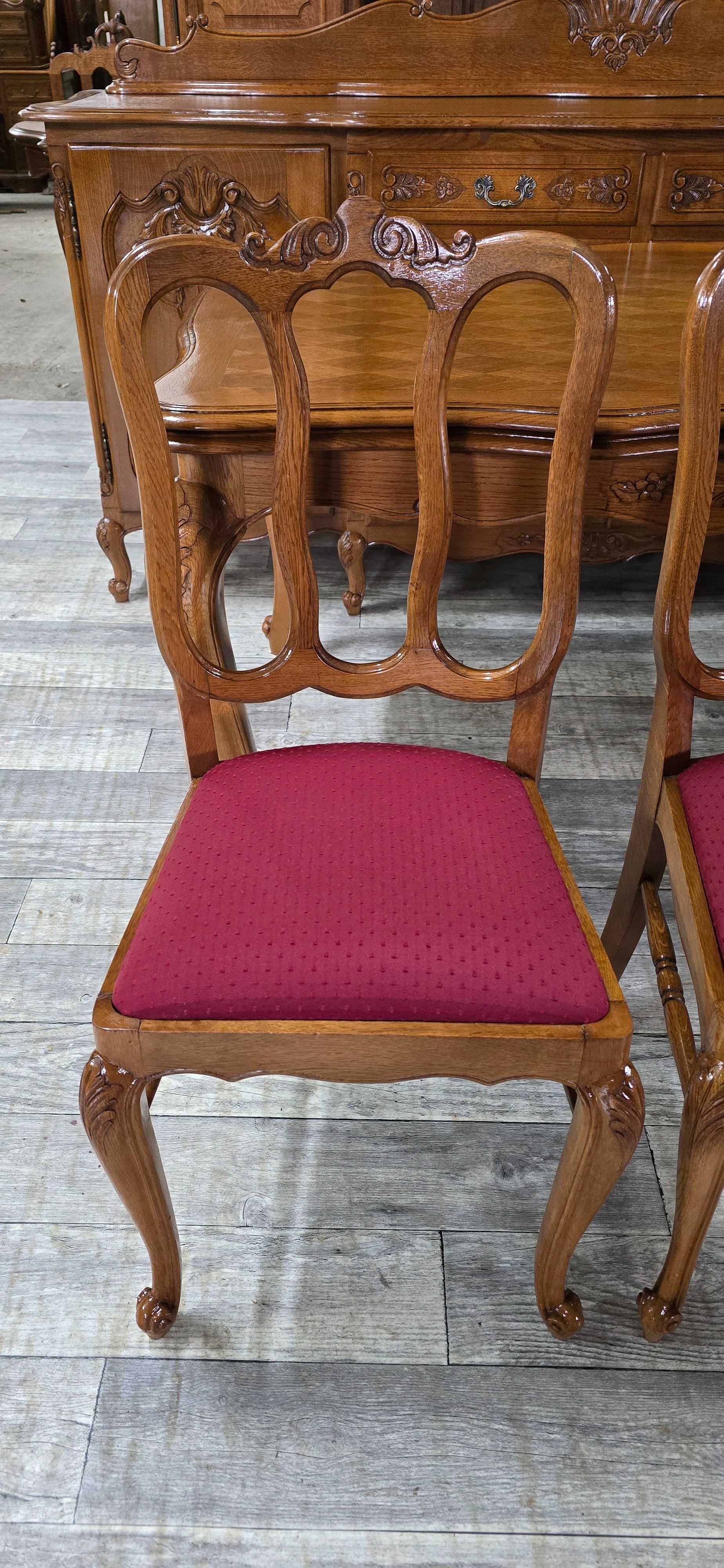 Ładny Rozkładany Stół + 5 Krzeseł W stylu Ludwikowskim / Ludwik