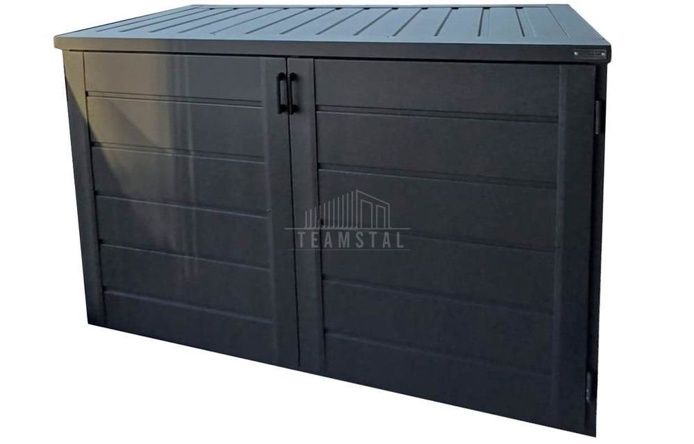 Box rowerowy - Schowek na rower wózek 180x100  antracyt TS992