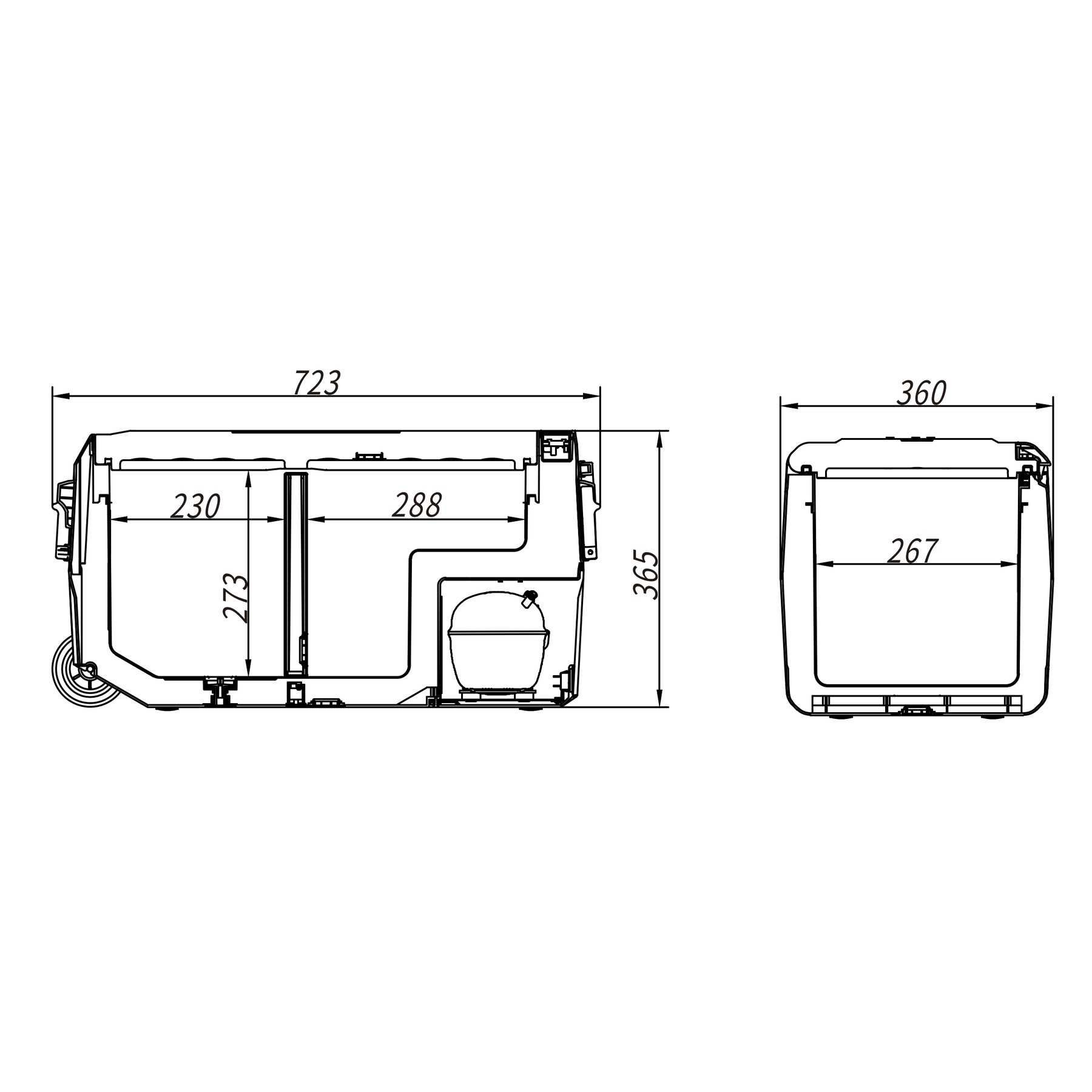 Автохолодильник Компресорний Alpicool T36 (LG) (двокамерний, 36 л)