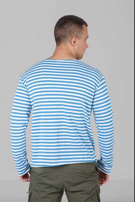 Тельняшка настоящая ГОСТ мужская голубая/ синяя полоса Хлопок 100%