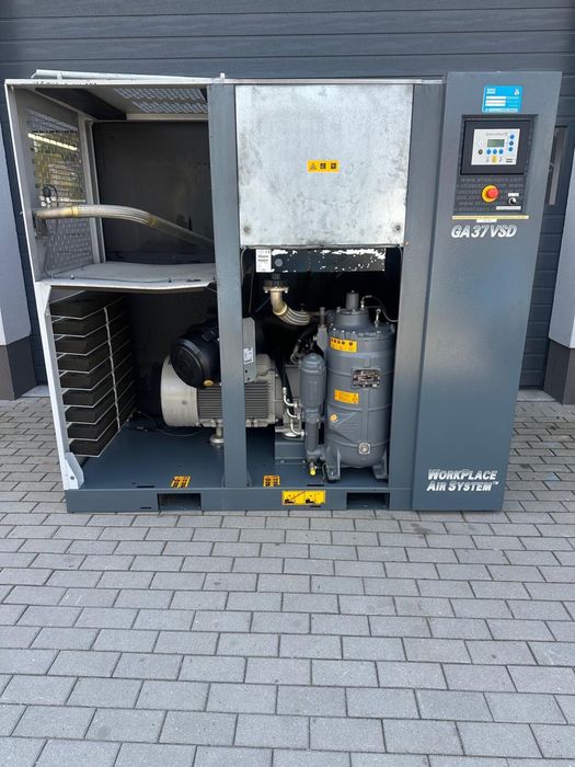 KOMPRESOR ŚRUBOWY  Atlas Copco  GA37 VSD 37KW  7,25 m3/min Falownik