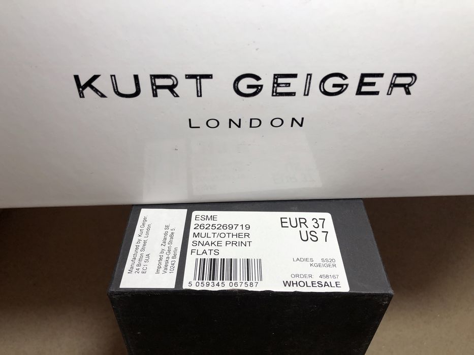 Балетки Туфлі Kurt Geiger London 37 p. Зміїні Туфли Човники Лодочки
