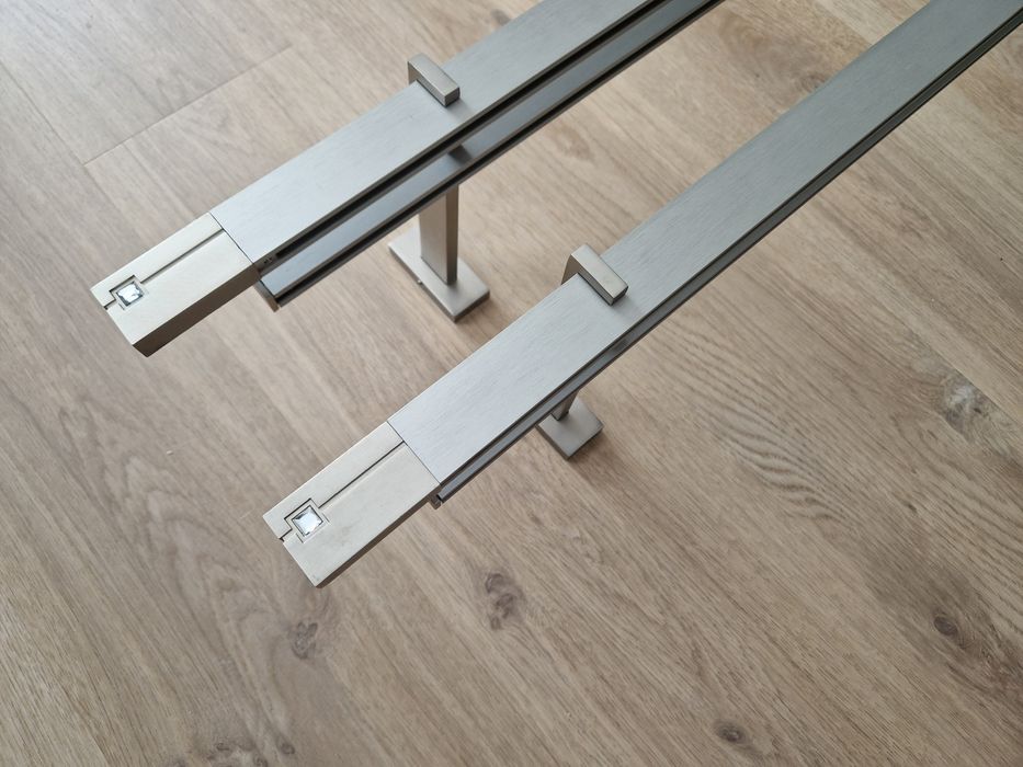 Dwa karnisze apartamentowe 200 cm (podwójne), inox / stal szczotkowana