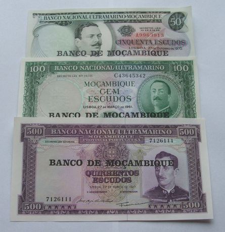 Banknoty MOZAMBIK STARY - Z PACZKI BANKOWEJ - Zestaw Kolekcjonerski