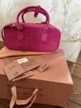 Miu miu Prada torebka arcadie suede bag fuksja różowa