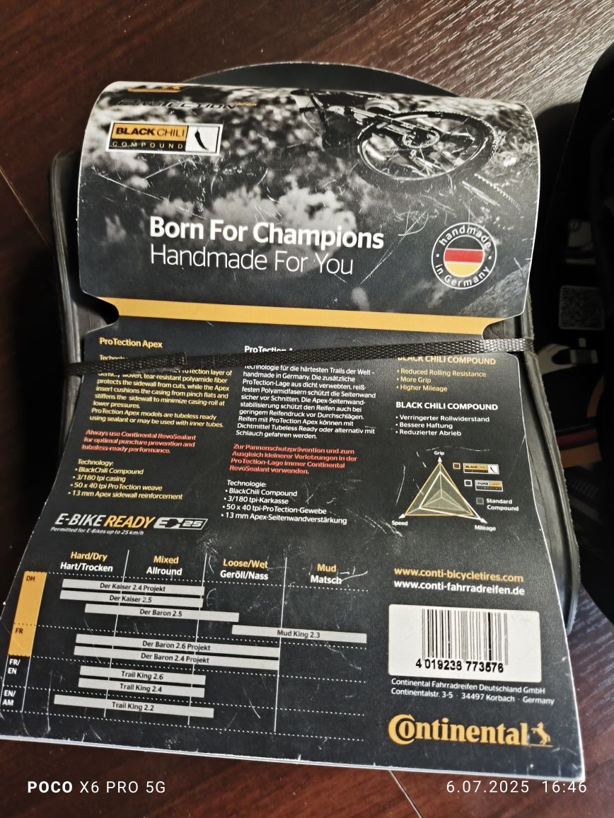 Komplet opon Continental Der Baron Projekt 27,5 2.6 Apex zwijane