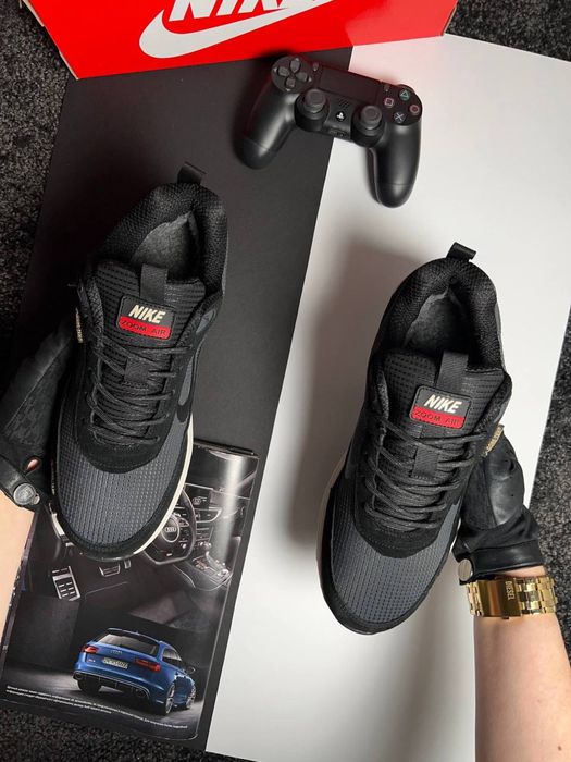 Чоловічі кросівки найк гортекс з хутром Nike Rivah Fur Grey Black