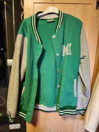 Bluza bejsbolówka zielona szara M litera M