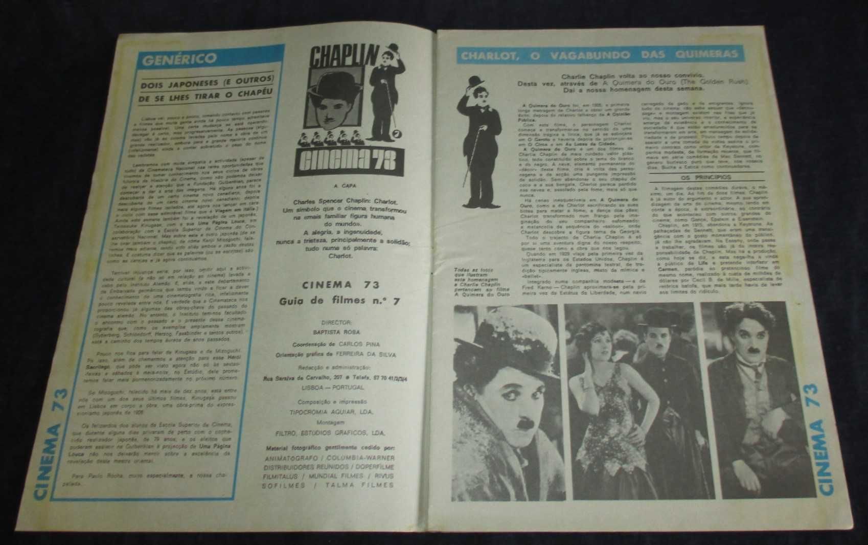Revista Cinema 73 Guia de Filmes nº 7 Chaplin