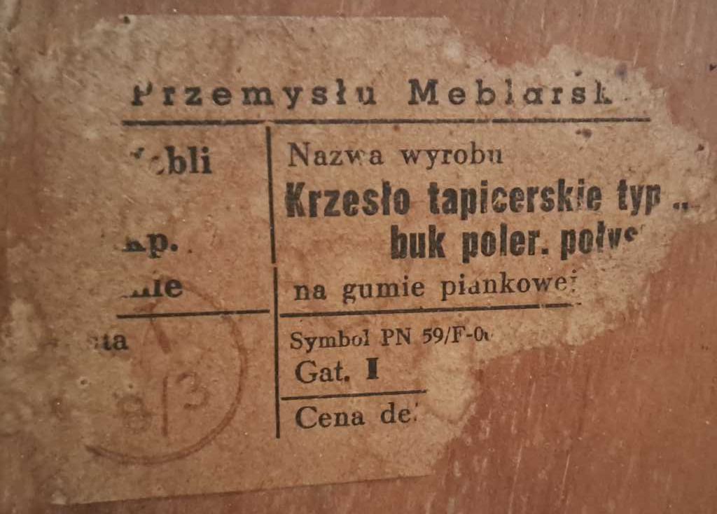 Stół i 6 krzeseł PRL