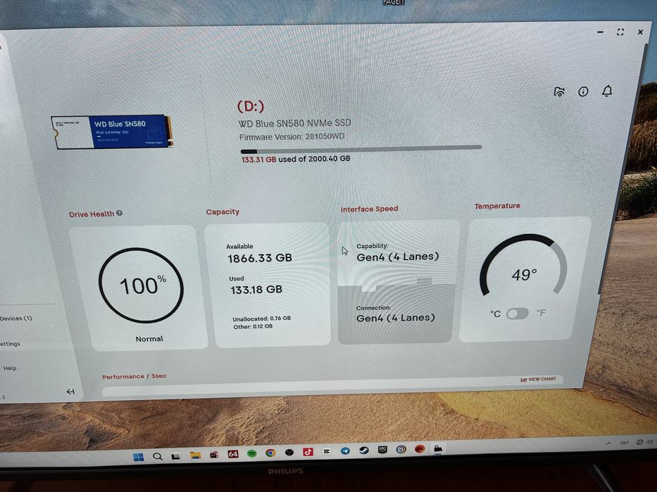 Накопичувач SSD M.2 2280 2TB SN580 Blue WD