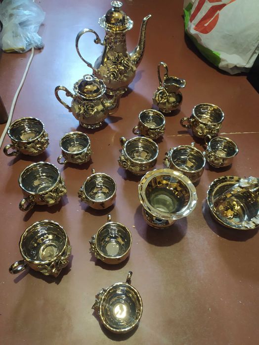 Сервіз золотий, позолочений, під золотий з 21 предмета