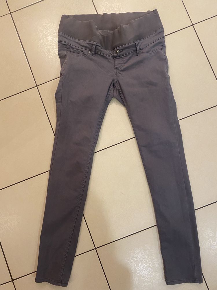 H&M mama ciążowe szare spodnie jeans rurki r. M/38 lycra