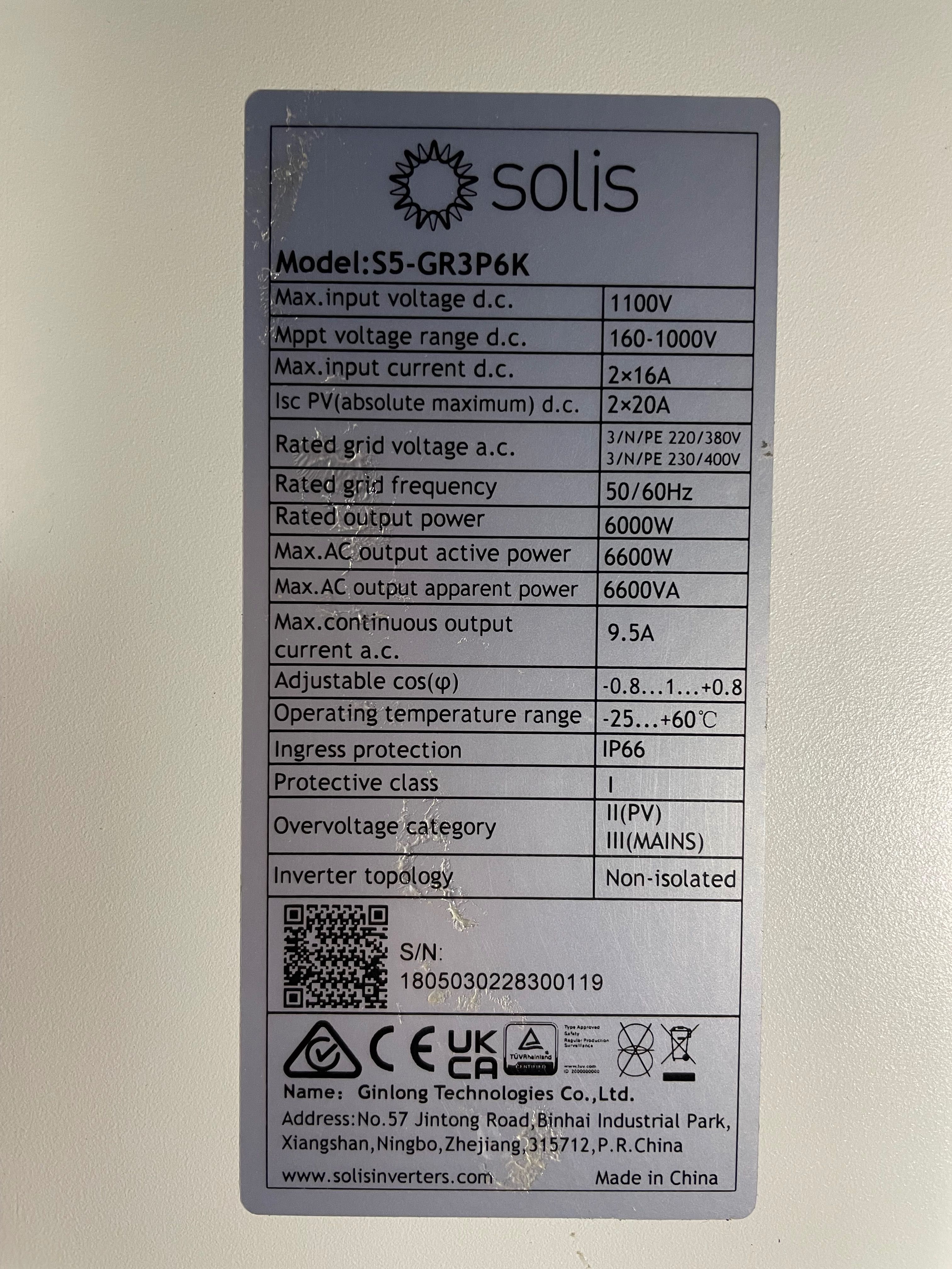 Inversor de panéis solares Solis