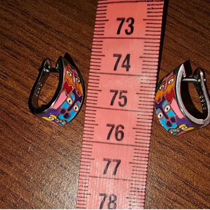 Сережки срібні 925 з емаллю з котиками