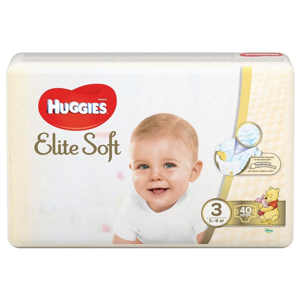 Підгузки Huggies Elite Soft 3 (5-9 кг) Jumbo 40 шт