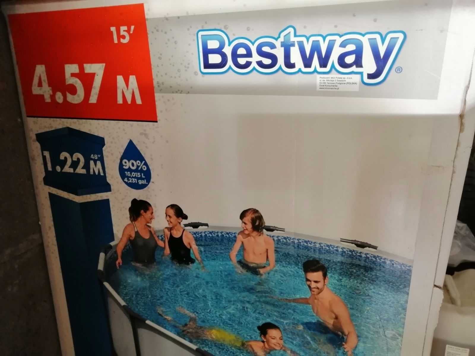 Basen bestway okrągły 4. 57x122 z pompą piaskowa