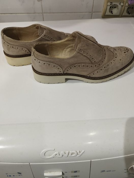 Лофери золотистого відтінку р-37 на вузеньку ніжку