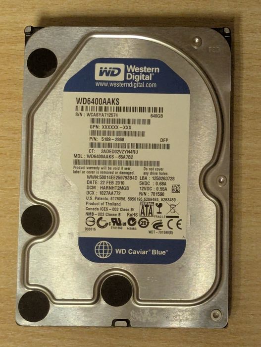 Жорсткий диск WD blue 640gb