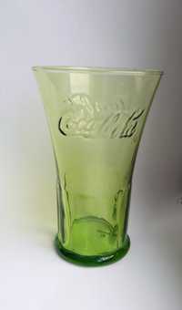 Kolekcjonerska szklanka Coca-Cola zielona wazonik  unikat Koffeinhalti