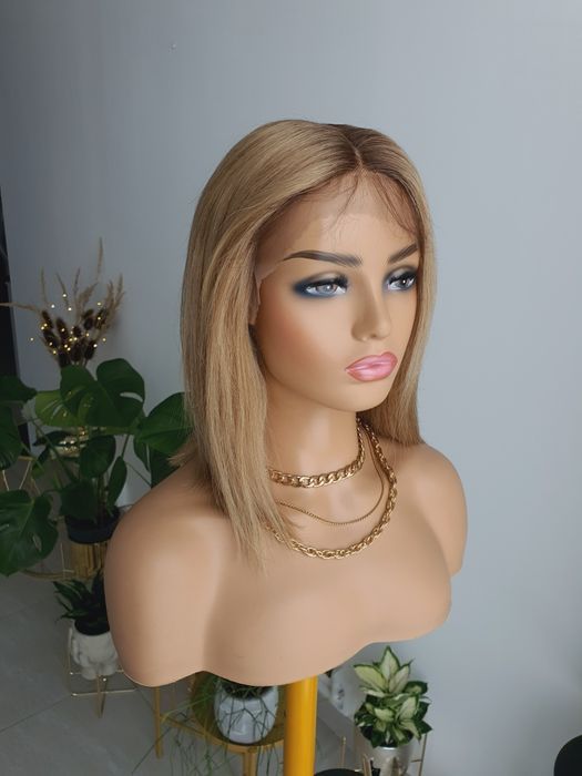 Peruka z włosów naturalnych w 100% blond z odrostem Monika lacefront