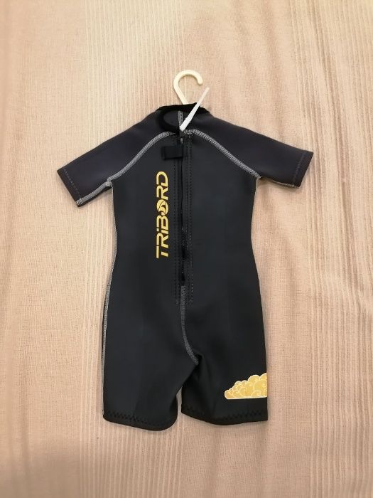 Fato BodyBoard / surf Tribord amarelo 4 anos