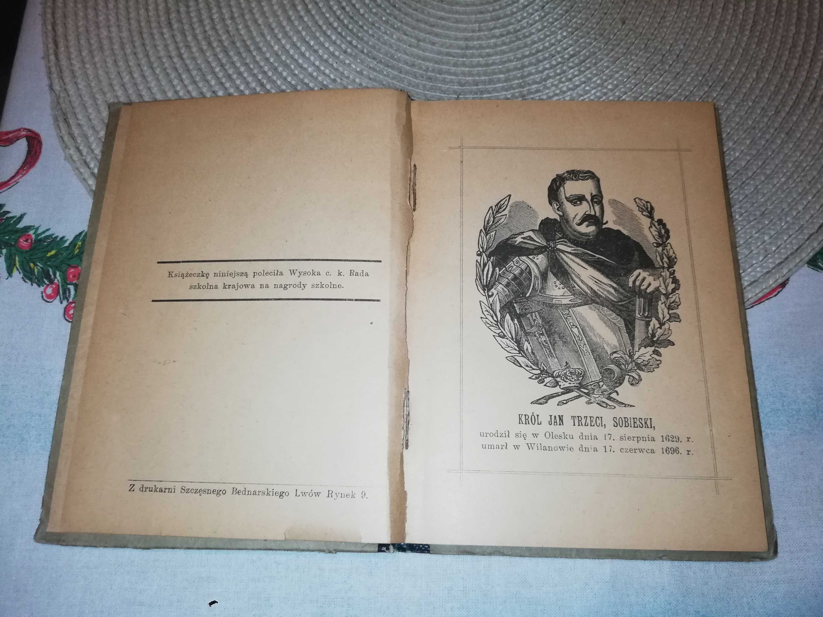 Stara książka Wspomnienie o Janie III Sobieskim 1909 rok   S