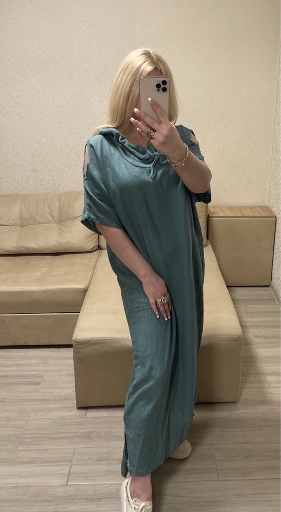 Женское платье сукня сарафан плаття италия лен размер 50;52;54;56