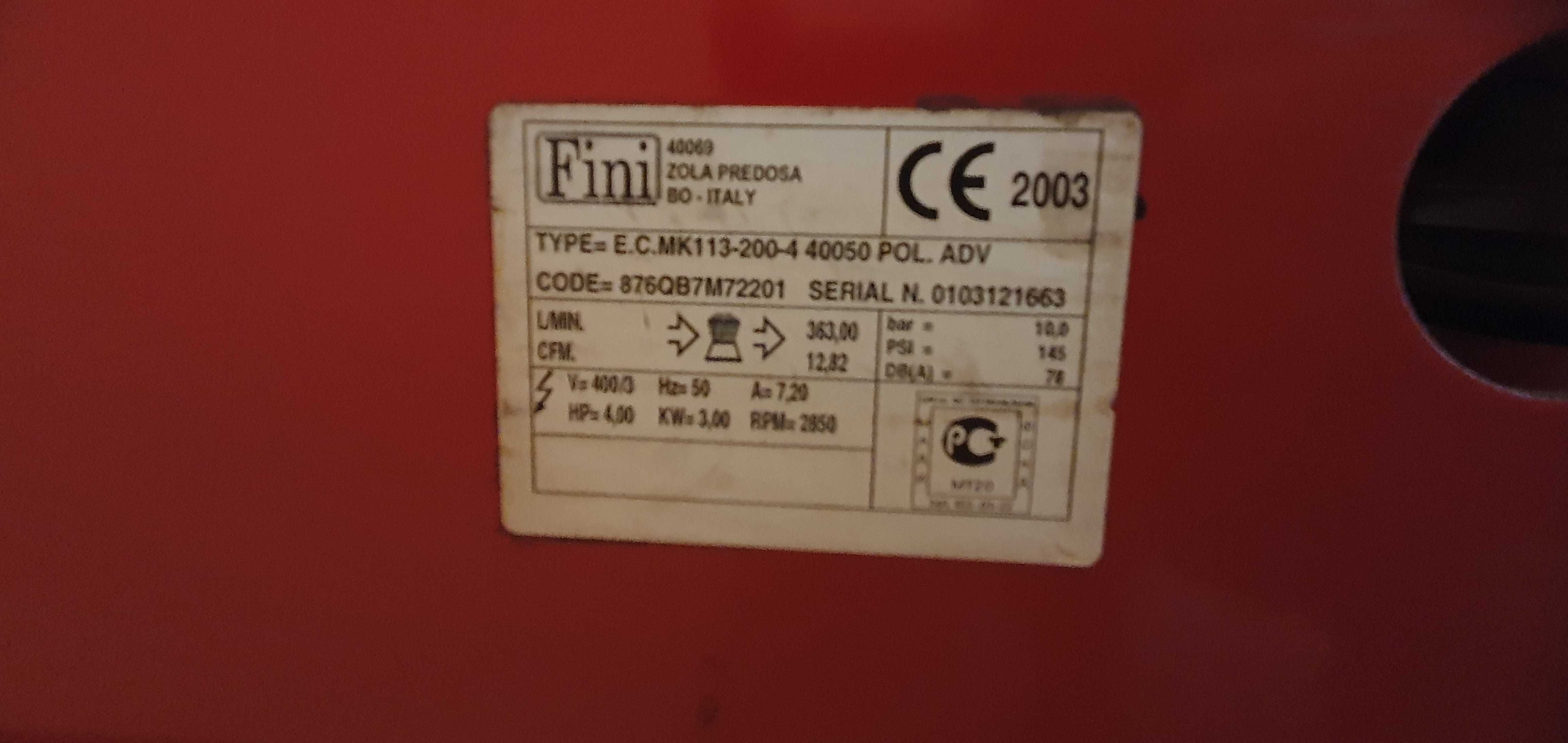 Sprężarka, Kompresor 200L Fini MK 113, 3 kW