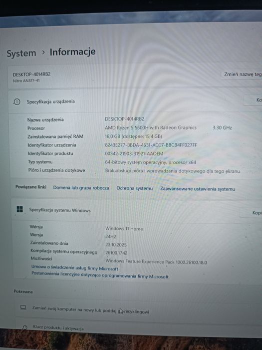 Laptop gamingowy Acer Nitro 5 17"