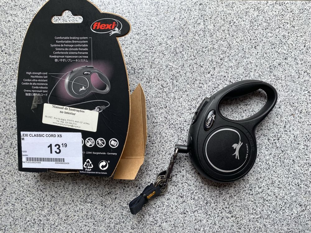 Trela flexi cão porte pequeno