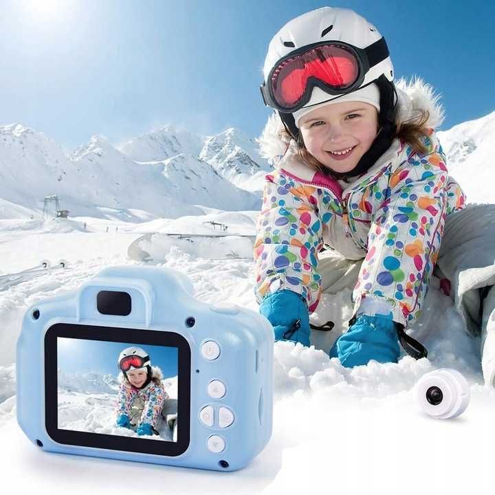 Aparat Cyfrowy dla Dzieci Dziecka Fotograficzny Niebieski KARTA 4GB