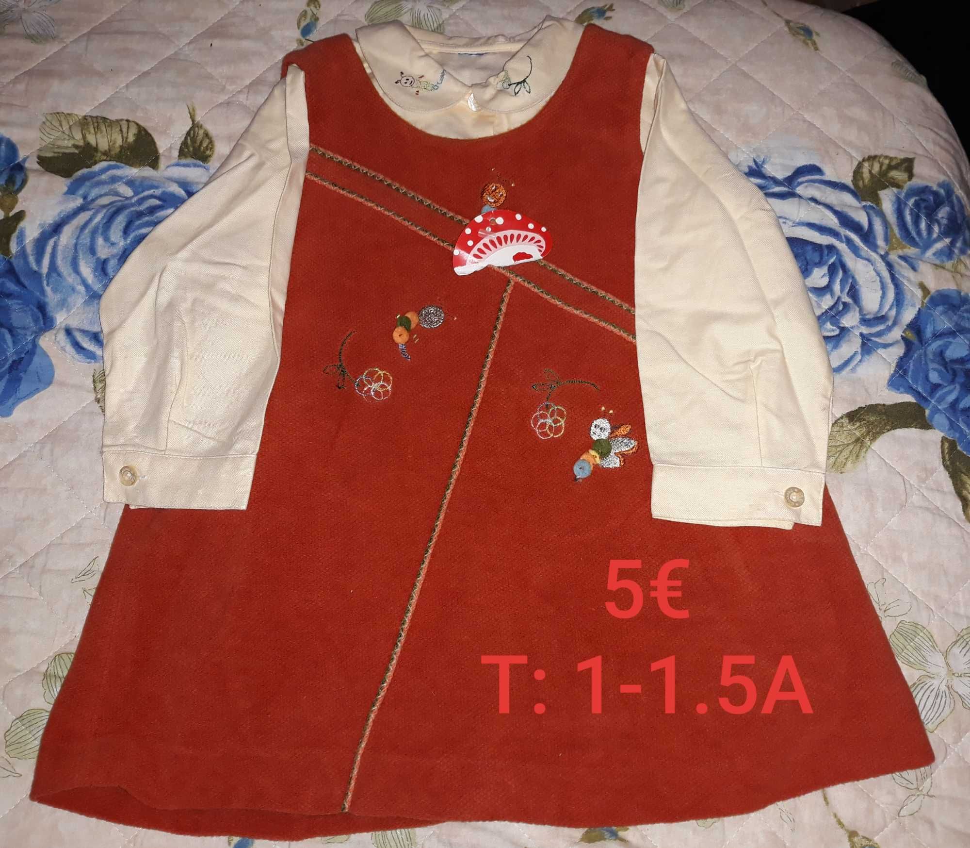 Roupa de menina, tamanho 1 a 1.5 anos.