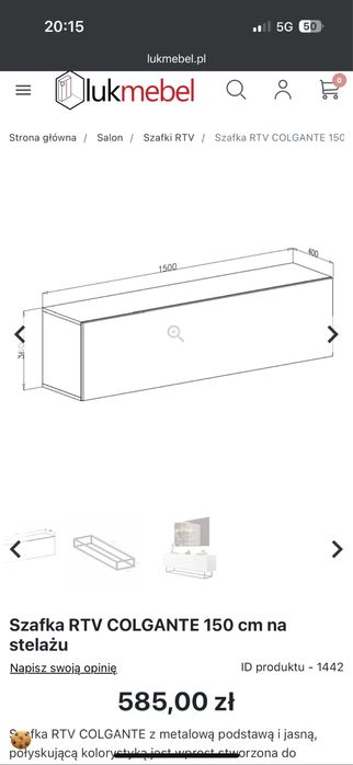 Szafka rtv oraz szafki nocne