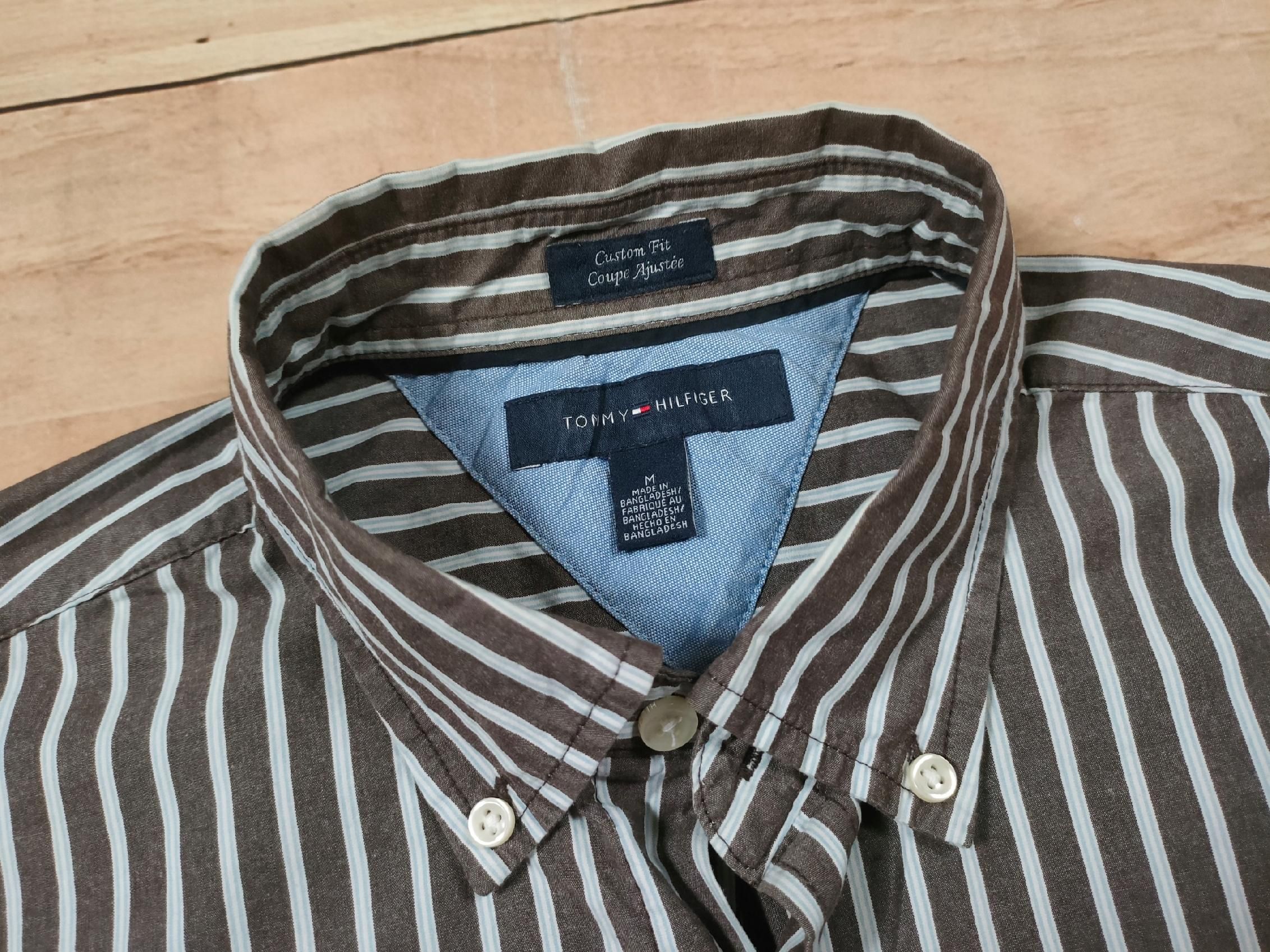 TOMMY HILFIGER Koszula Męska w Paski Logowana r. M