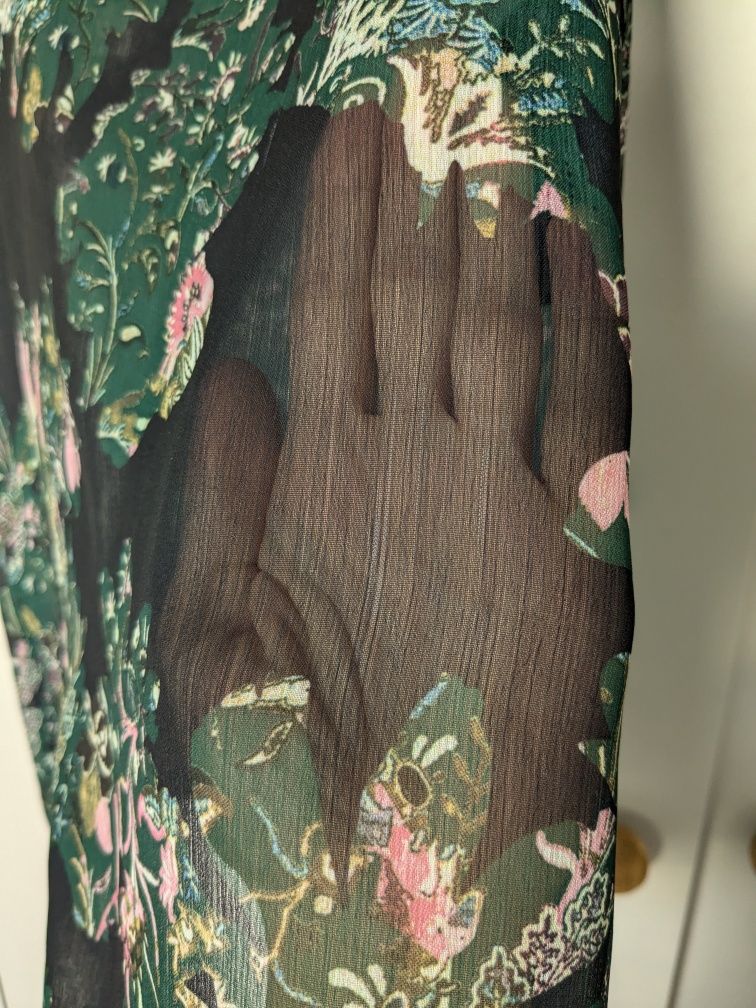 Zara Women sukienka mini floral rozszerzane rękawy